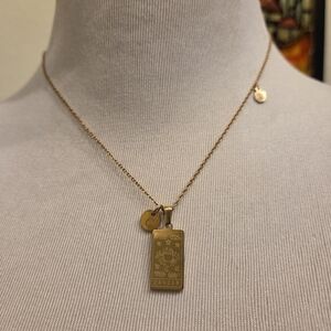 ❌️ SOLD ❌️ Gold Horoscope Tarot Card Pendant Necklace